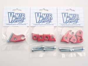 Brake line clamp w/spacers, red