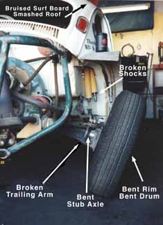 Trashed Rear Arm after Barstow